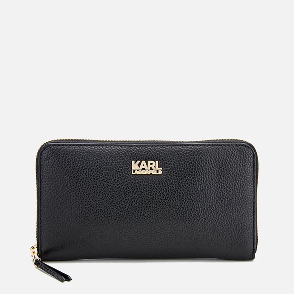 Karl Lagerfeld Women's K/Grainy Zip Around Wallet - Black Image 1