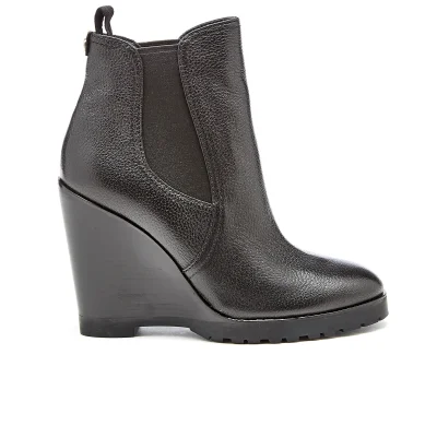 MICHAEL MICHAEL KORS Women's Thea Tumbled Leather Wedge Boots - Black