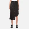 DKNY Women's Button Through Pencil Skirt with Asymmetric Hem - Black - Image 1