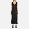 DKNY Women's Sleeveless V-Neck Slip Dress with Ribbed Trims and Back Slit - Black - Image 1