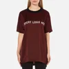 DKNY Women's Short Sleeve Logo T-Shirt with Ribbed Trims - Lacquer - Image 1