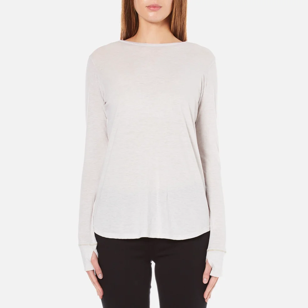 Helmut Lang Women's Long Sleeve Thumb Hole T-Shirt - White Melange Image 1
