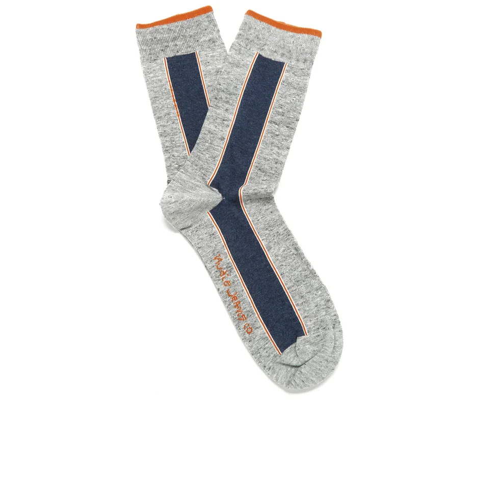 Nudie Jeans Men's Selvedge Socks - Light Grey Image 1