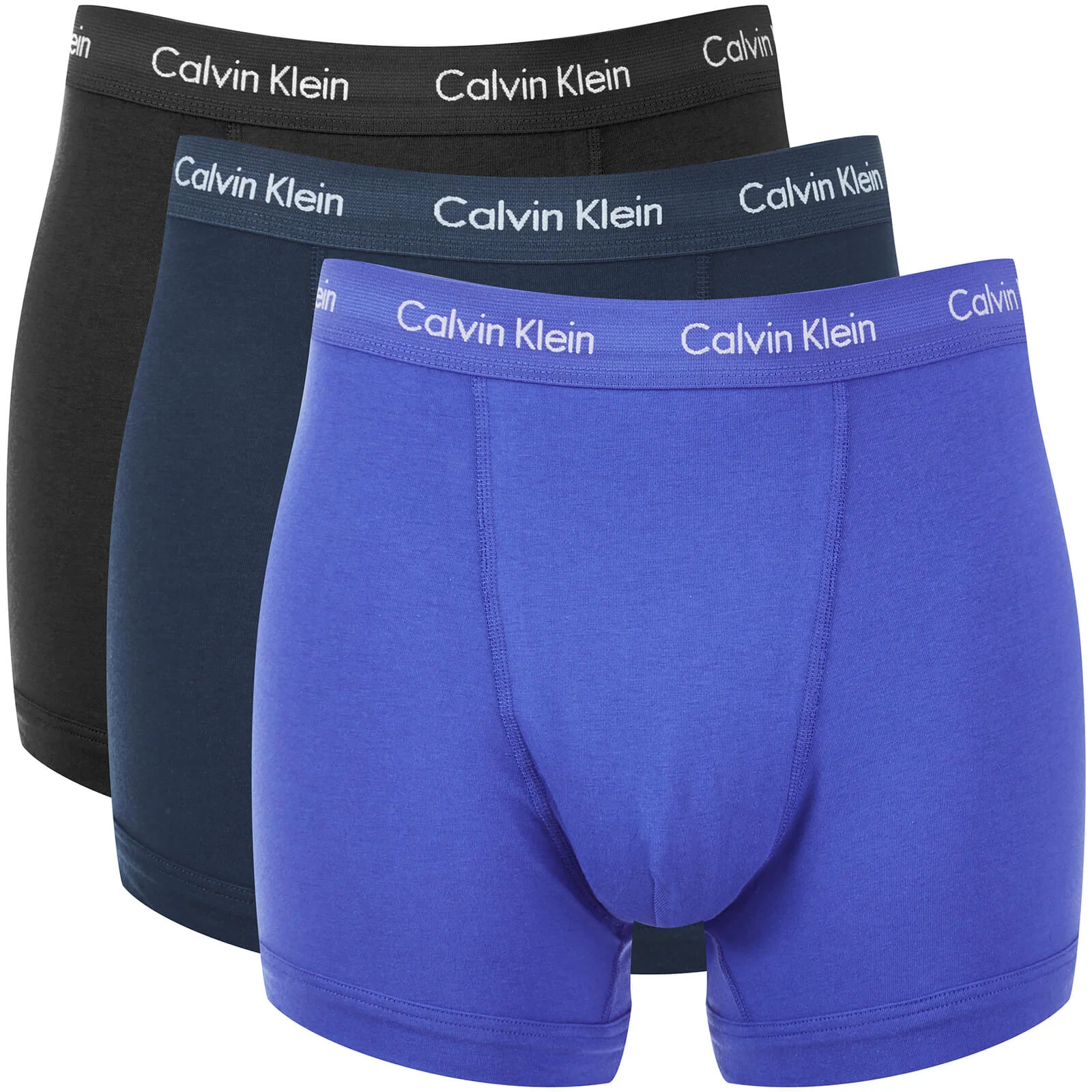 Calvin Klein Men's 3 Pack Trunk Boxer Shorts - Black/Blue Image 1