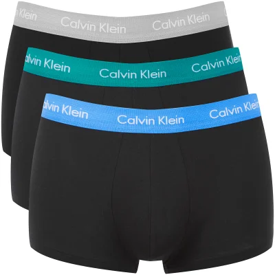 Calvin Klein Men's 3 Pack Trunk Boxer Shorts - Blue/Green/Grey