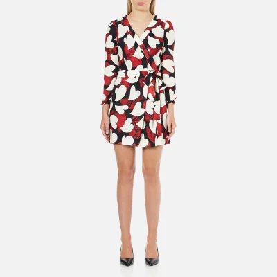 Boutique Moschino Women's Heart Print Wrap Around Dress - Multi