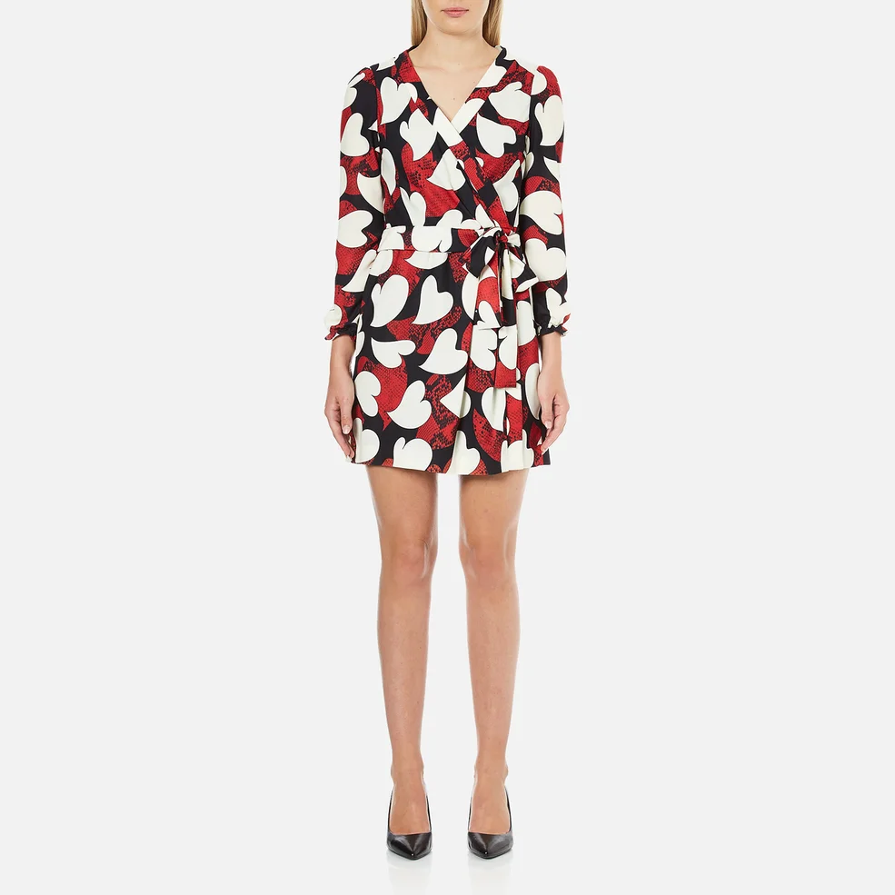 Boutique Moschino Women's Heart Print Wrap Around Dress - Multi Image 1