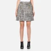 Boutique Moschino Women's Tweed Print Short Pleat Skirt with Buttons - Black - Image 1
