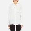 Boutique Moschino Women's Chic Shirt Tie Blouse with Pearl Buttons - White - Image 1