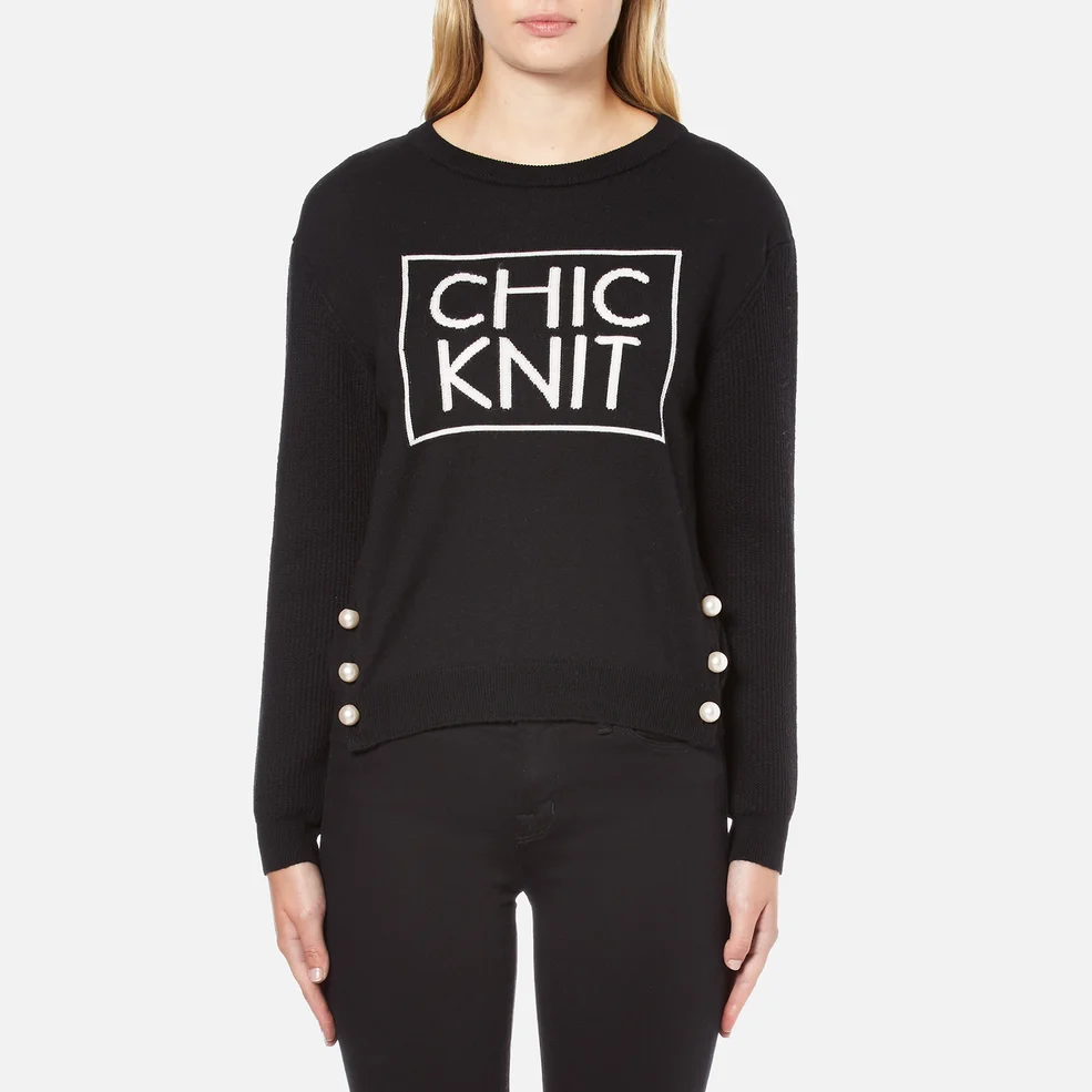 Boutique Moschino Women's Chic Knitted Jumper - Black Image 1