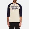 Billionaire Boys Club Men's Script Logo Raglan T-Shirt - Beige/Navy - Image 1