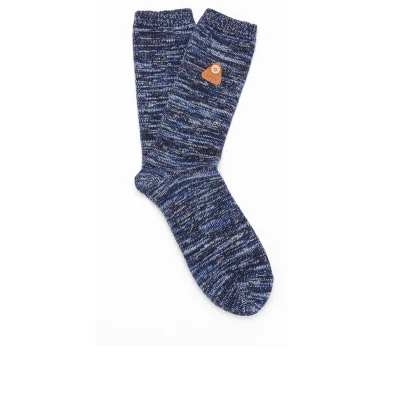 Folk Men's Flecked Single Socks - Navy Melange
