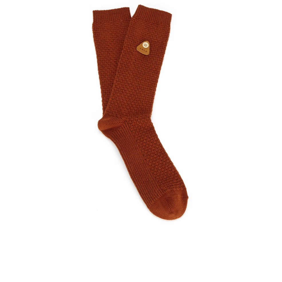 Folk Men's Single Socks - Rust Image 1