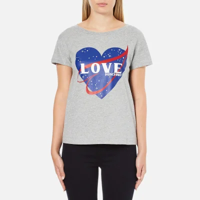 Love Moschino Women's Love Heart T-Shirt - Medium Grey