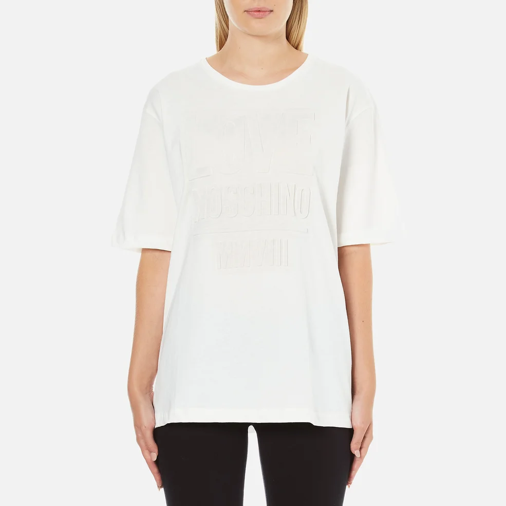 Love Moschino Women's Logo Oversized T-Shirt - White Image 1