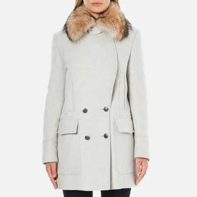 Belstaff Women's Whitney Coat with Fur - White/Grey Melange