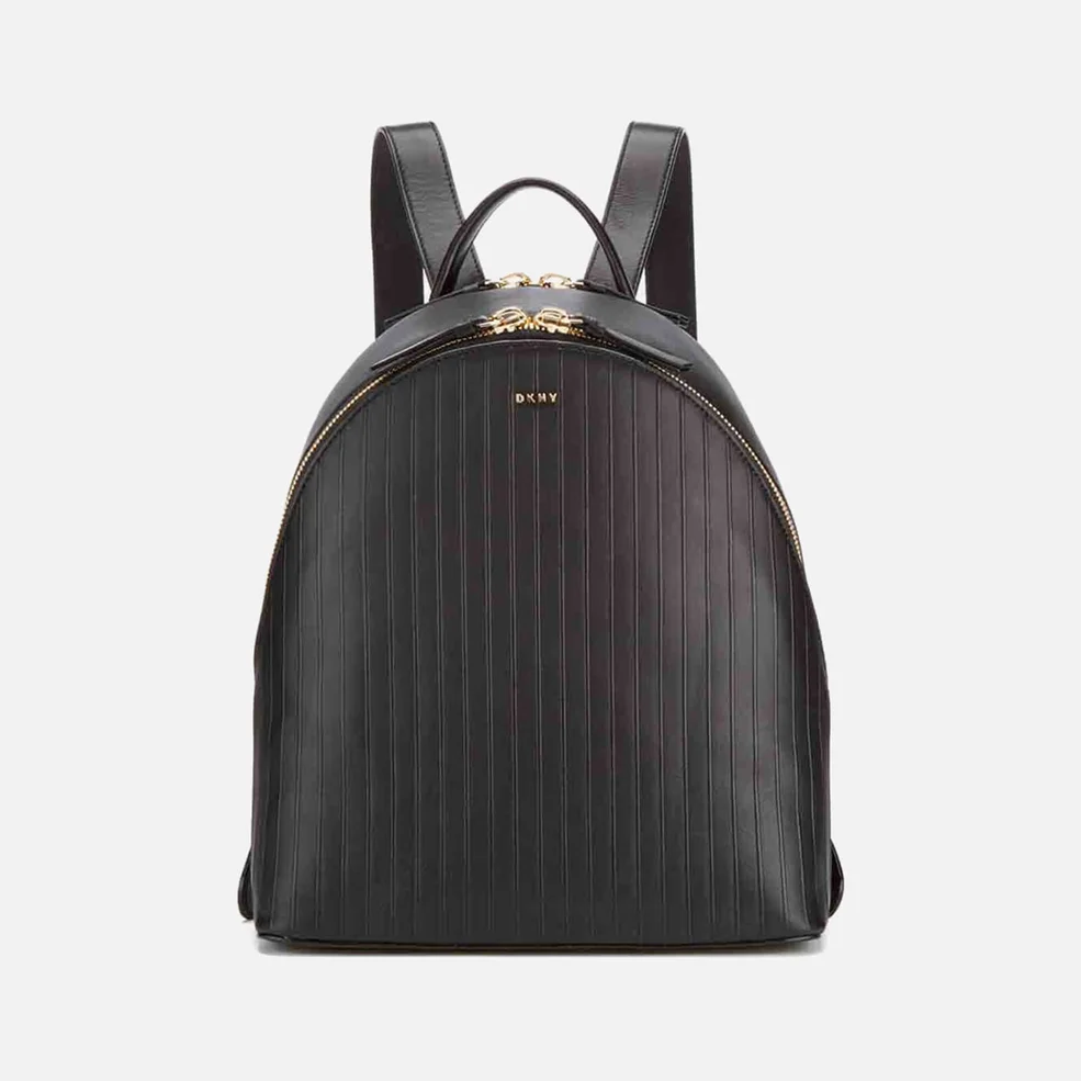 DKNY Women's Gansevoort Pinstripe Backpack - Black Image 1