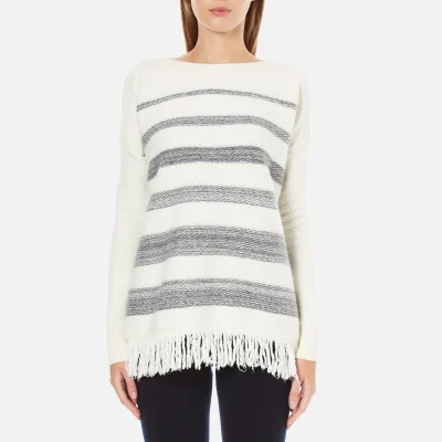 Woolrich Women's Soft Blanket Sweater - Frost White Stripe