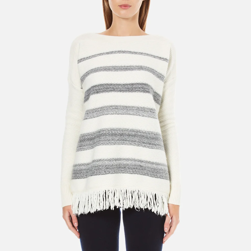 Woolrich Women's Soft Blanket Sweater - Frost White Stripe Image 1
