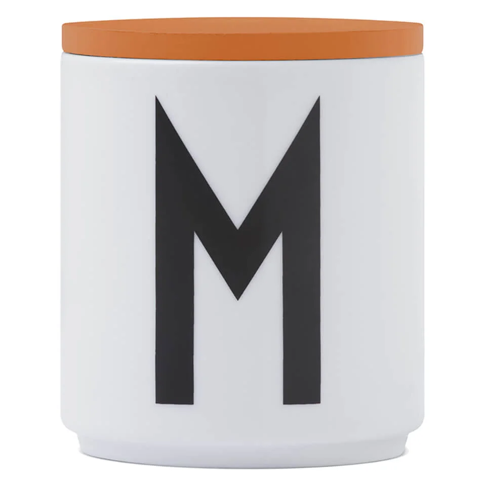 Design Letters Wooden Lid For Porcelain Cup - Orange Image 1