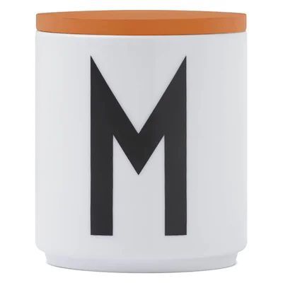 Design Letters Wooden Lid For Porcelain Cup - Orange