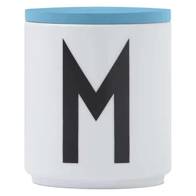 Design Letters Wooden Lid For Porcelain Cup - Turquoise