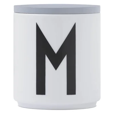 Design Letters Wooden Lid For Porcelain Cup - Grey