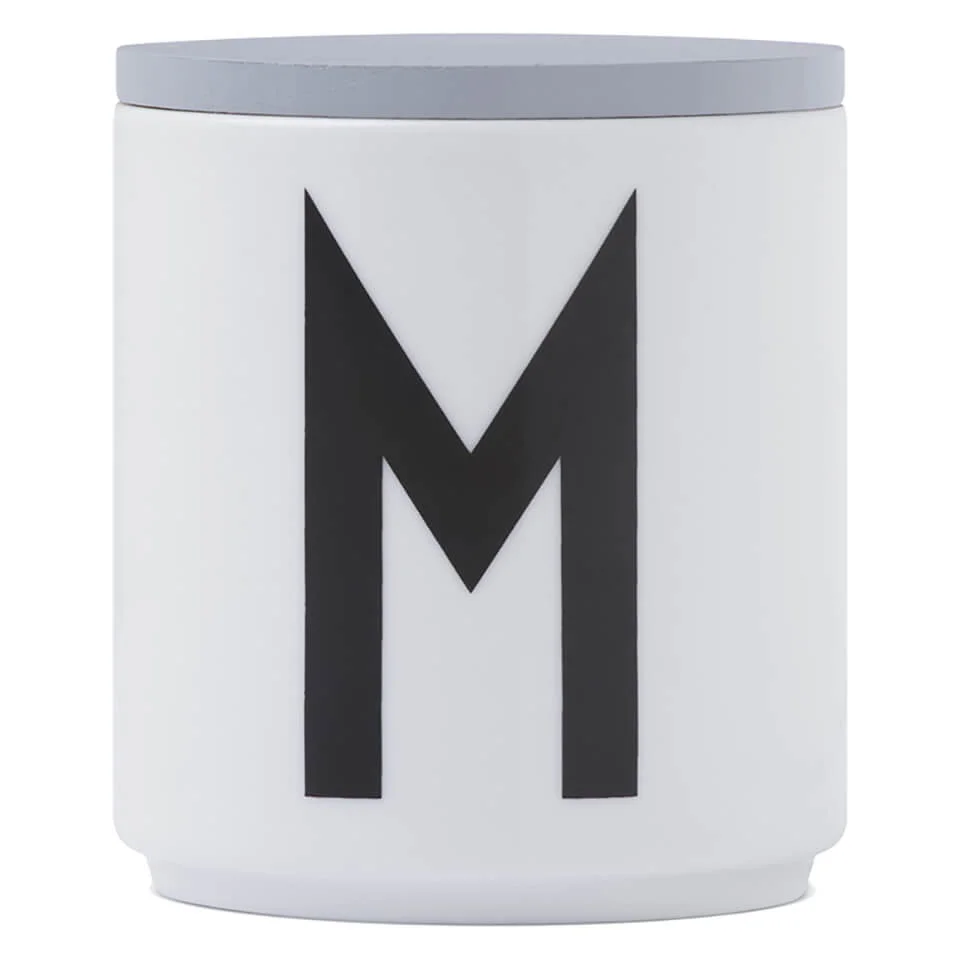 Design Letters Wooden Lid For Porcelain Cup - Grey Image 1