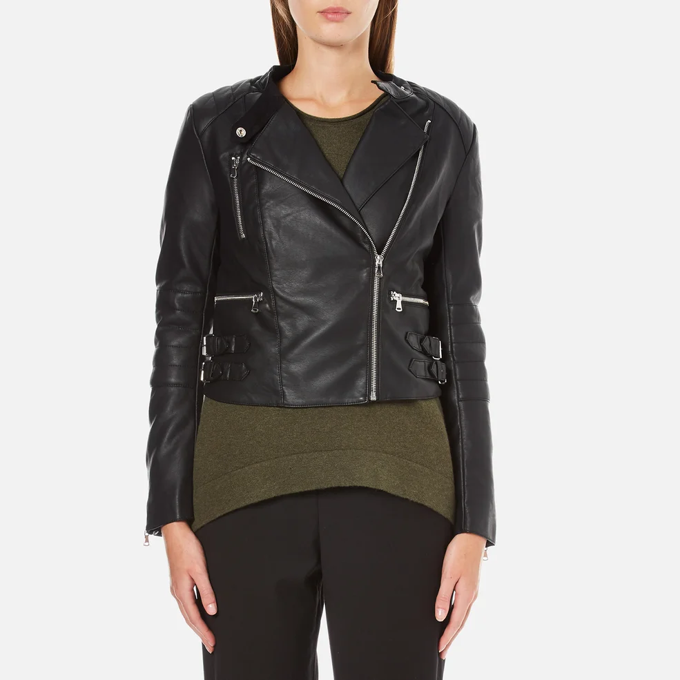 French Connection Women's Decade Biker Jacket - Black Image 1