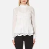 Perseverance Women's Victoriana Dobby Chiffon Blouse with Lace Cami Lining - Off White - Image 1