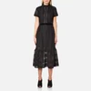 Perseverance Women's Cable Lace Midi Dress with High Neck and Ribbon Details - Black - Image 1