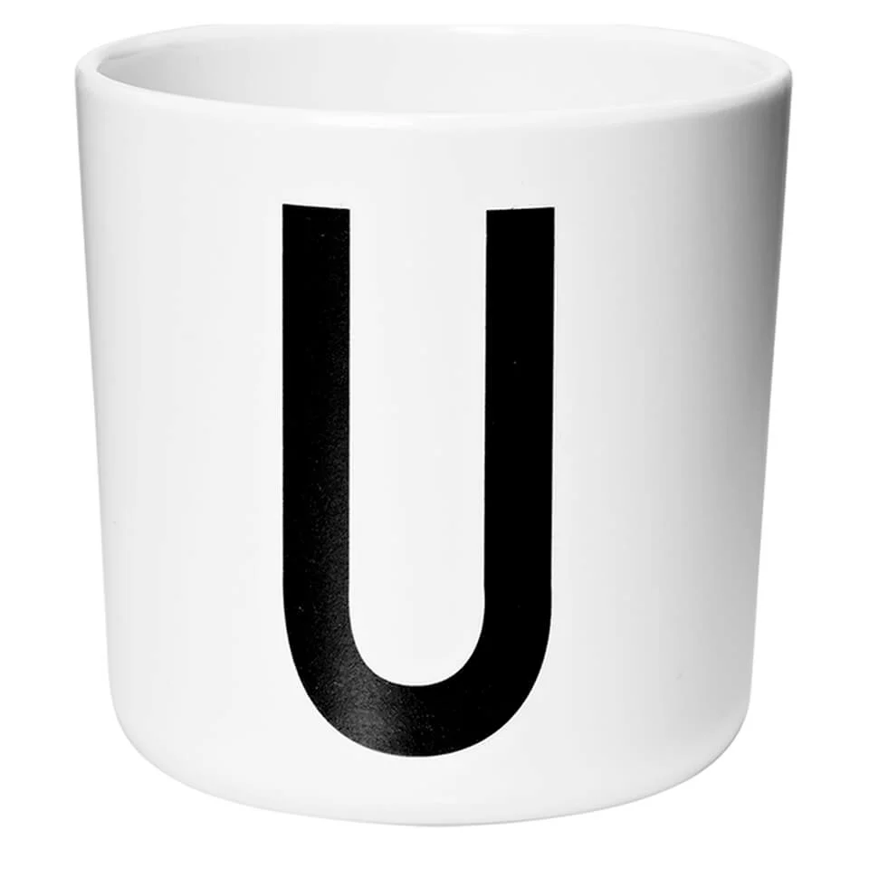 Design Letters Kids' Collection Melamin Cup - White - U Image 1