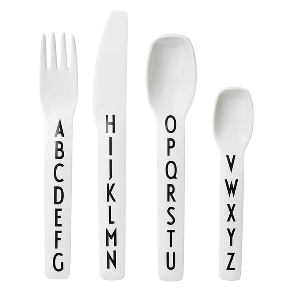 Design Letters Kids' Collection Cutlery Set - White Image 1