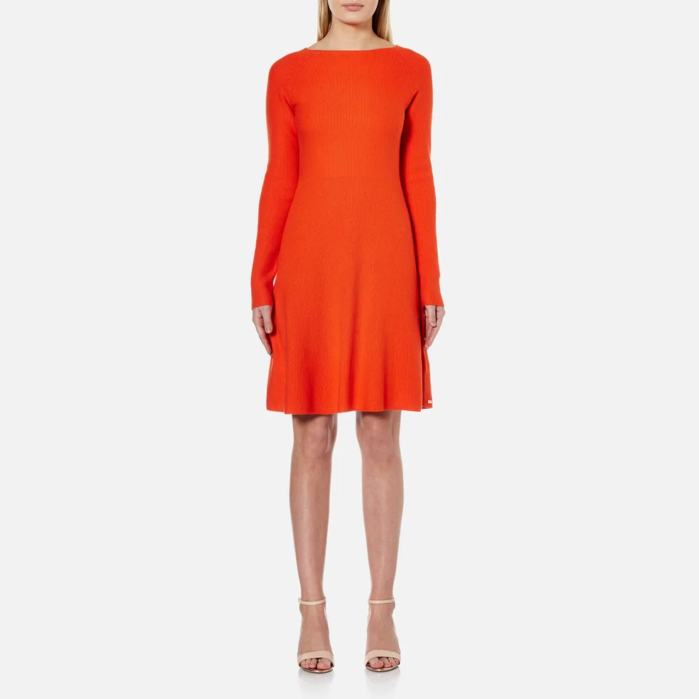 BOSS Orange Women's Lesibell Knitted Dress - Bright Red Image 1