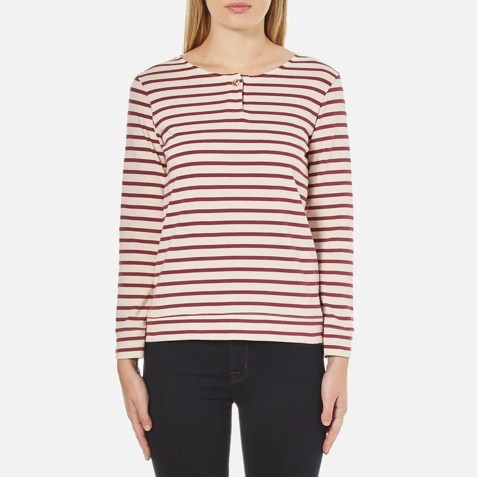 A.P.C. Women's Veronica Stripe Long Sleeve Top - Red Image 1
