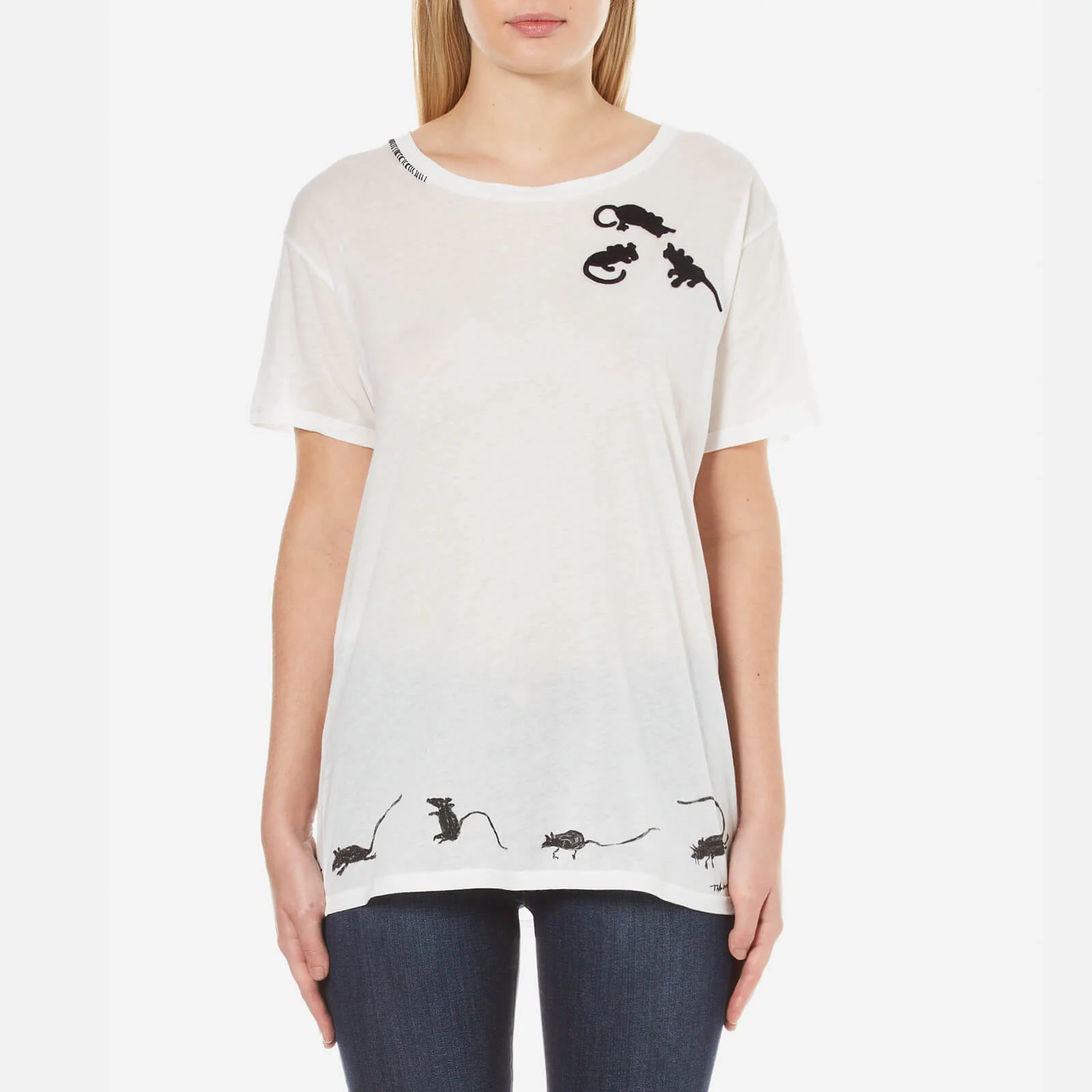 Marc Jacobs Women's Skater T-Shirt with Mice Emblem - White Image 1