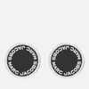 Marc Jacobs Women's Enamel Logo Disc Stud Earrings - Black/Argento - Image 1