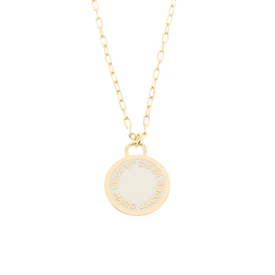 Marc Jacobs Women's Enamel Logo Disc Pendant Necklace - Cream