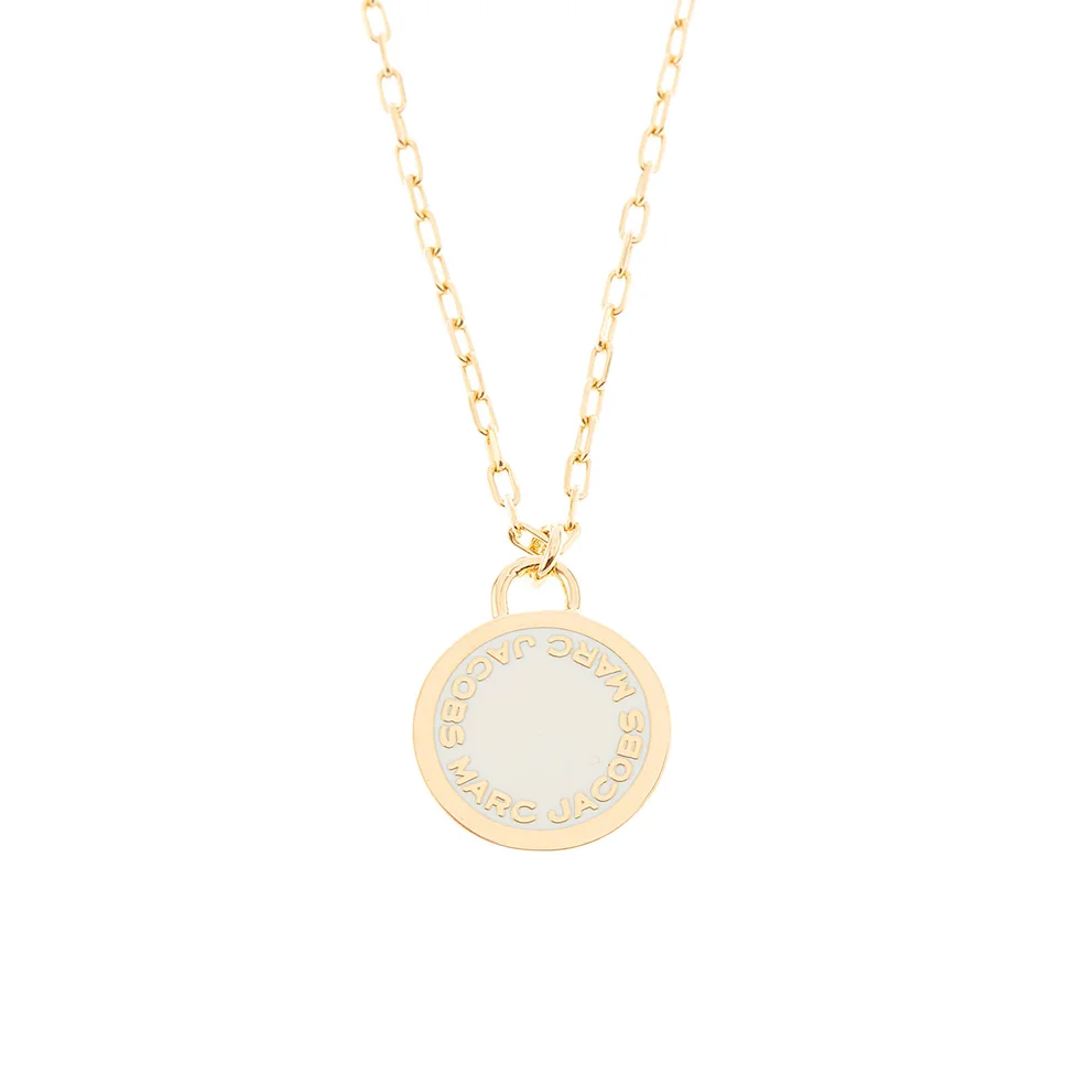 Marc Jacobs Women's Enamel Logo Disc Pendant Necklace - Cream Image 1