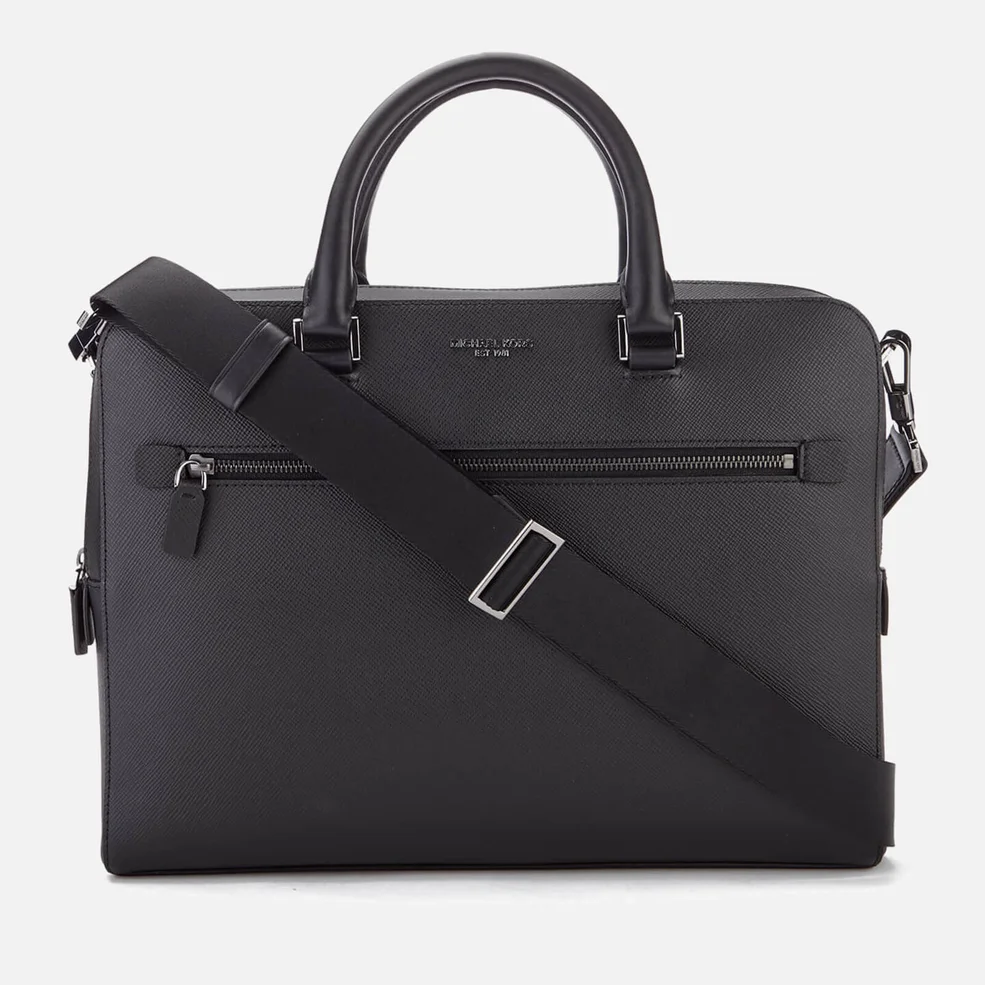 Michael Kors Men's Harrison Medium Front Zip Briefcase - Black Image 1
