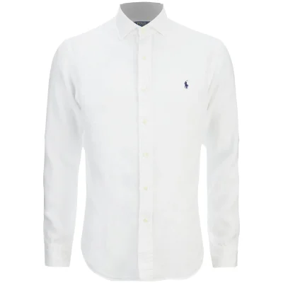 Polo Ralph Lauren Men's Slim Fit Long Sleeve Linen Shirt - White