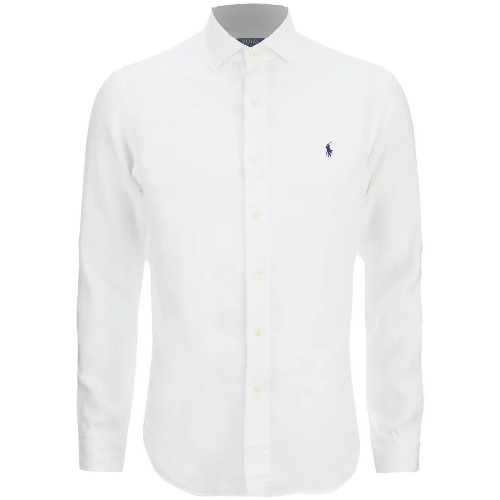Polo Ralph Lauren Men's Slim Fit Long Sleeve Linen Shirt - White Image 1