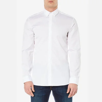 HUGO Men's Esid Collar Detail Shirt - Open White