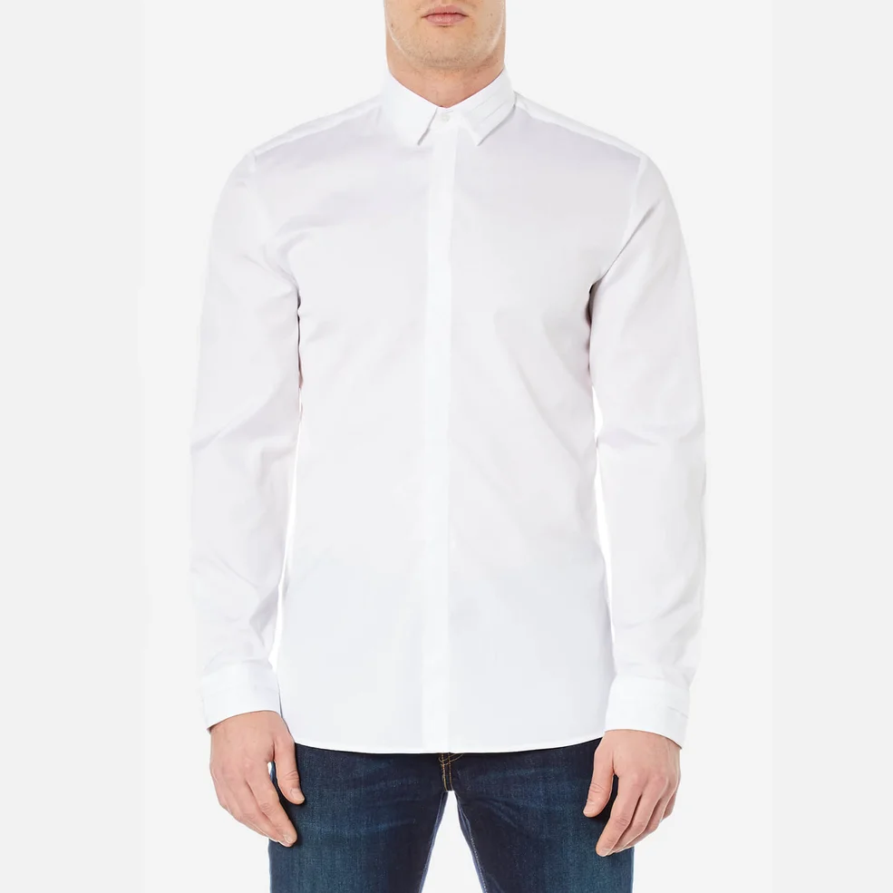 HUGO Men's Esid Collar Detail Shirt - Open White Image 1