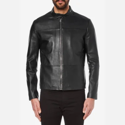 HUGO Men's Lefox Leather Jacket - Black