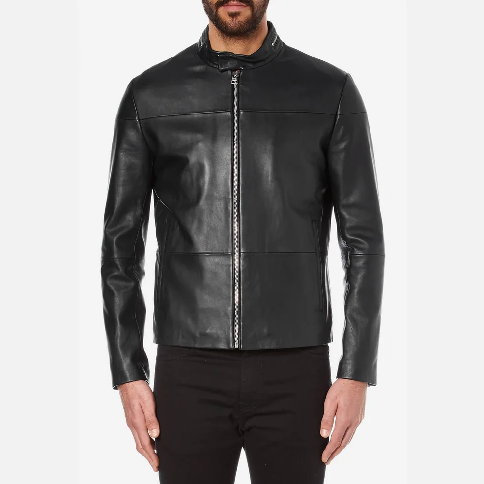 HUGO Men's Lefox Leather Jacket - Black Image 1