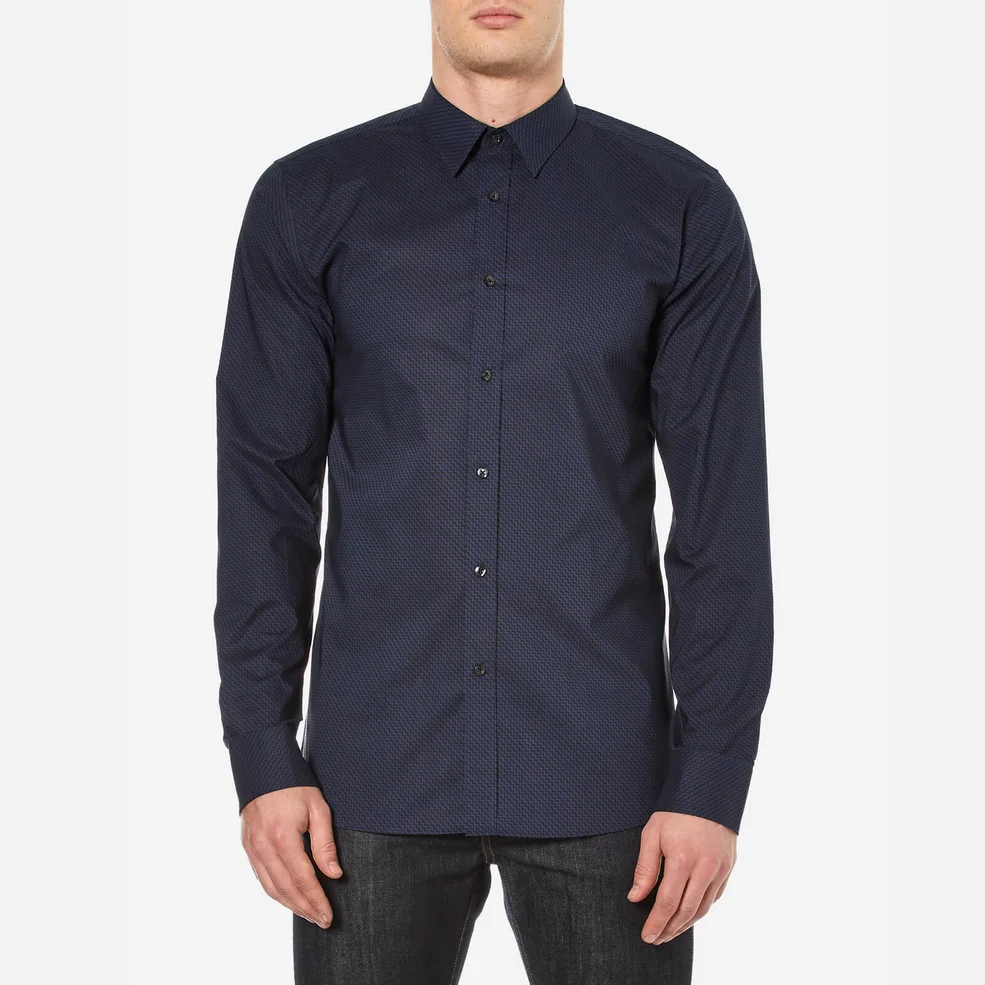 HUGO Men's Elisha Long Sleeve Shirt - Navy Image 1