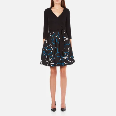 Diane von Furstenberg Women's Jewel Wrap Dress with Mikado Skirt - Black
