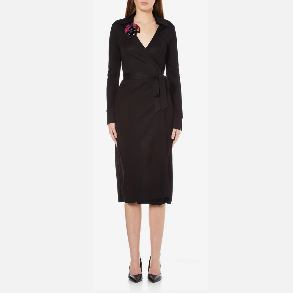 Diane von Furstenberg Women's Cybil Wrap Dress - Black Image 1