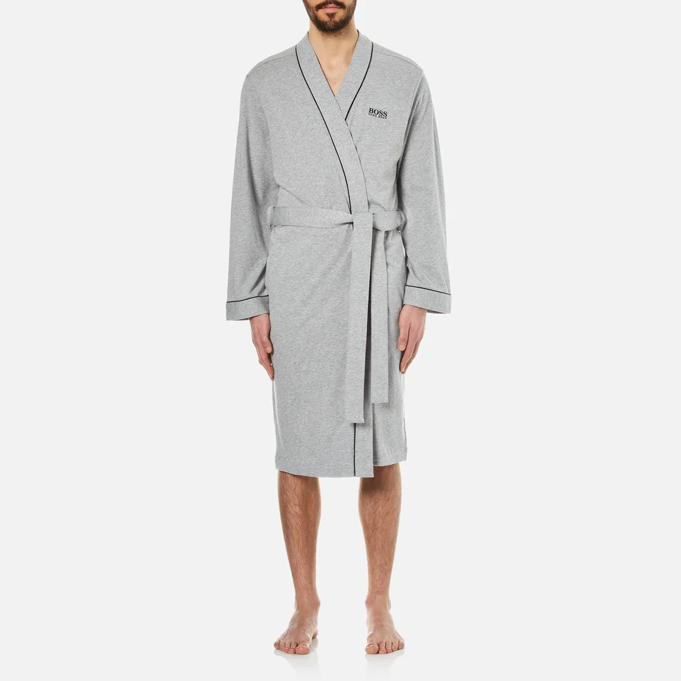 BOSS Hugo Boss Men's Kimono Dressing Gown - Medium Grey Image 1